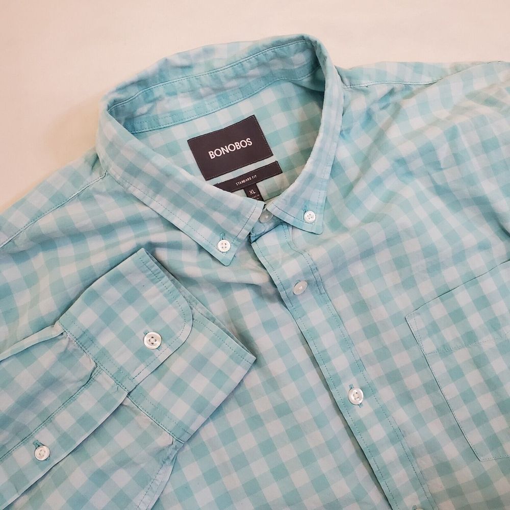Bonobos Checkered Long‎ Sleeve Button Down Shirt Size XL